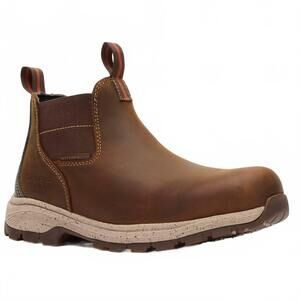 NEW GEORGIA BOOT women's waterproof alloy toe chelsea work boots in brown